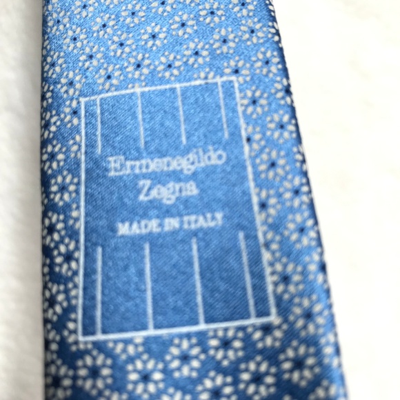 Ermenegildo Zegna Tie FLOWER POWER Blue pattern - Picture 1 of 8